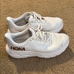 Hoka Cream Athletic Sneakers